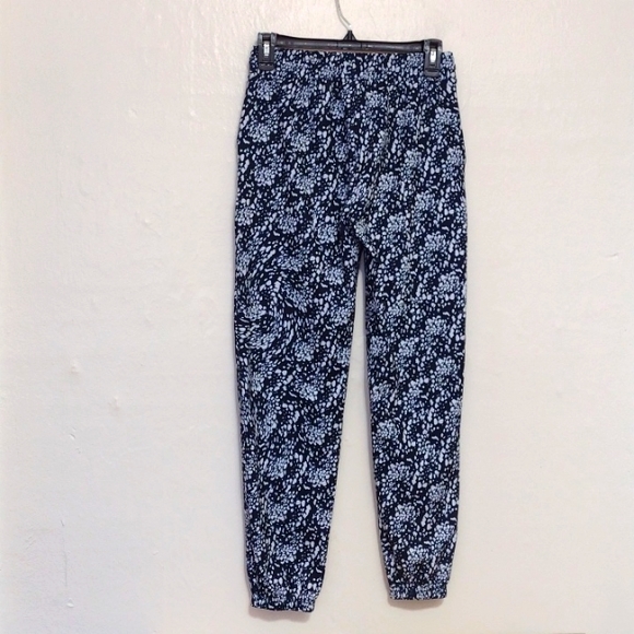 Rachel Zoe Blue & White Print Elastic Drawstring Waist Joggers Size XS - Picture 6 of 9